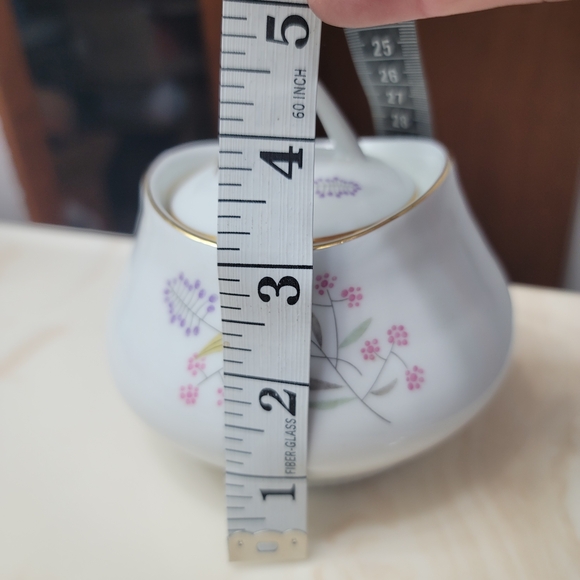 RARE. Bavaria Fine China Sugar and Creamer with Lid. Floral, White with Gold Set - Picture 8 of 16